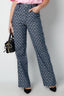 Cotton Woven Women's Straight Leg Pants Geometric Pattern