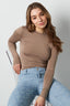 Pull en Polyester pour Femme Manches Longues Coupe Bodycon