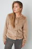 Tissu Polyester Fibre Manteau Femme Élégant Couleur Unie Automne/Hiver