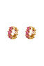 Boucles d'oreilles créoles étoile strass - cuivre