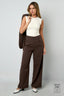Tissu Polyester Fibre Femme Pantalon Droit Casual Automne/Hiver