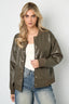 Tissu Polyester Fibre Veste Bomber Femme Automne/Hiver Style Urbain