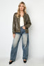 Tissu Polyester Fibre Veste Bomber Femme Automne/Hiver Style Urbain