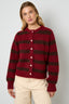 Cardigan Femme en Fibre de Polyester Tricotée Style Décontracté à Rayures