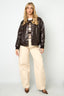 Tissu Polyester Fibre Veste Bomber Femme Automne/Hiver Style Urbain