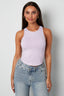 Top Sans Manches Femme En Nylon Tricoté Printemps/Été Basique Couleur Unie