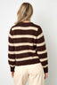 Cardigan Femme en Fibre de Polyester Tricotée Style Décontracté à Rayures