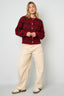 Cardigan Femme en Fibre de Polyester Tricotée Style Décontracté à Rayures